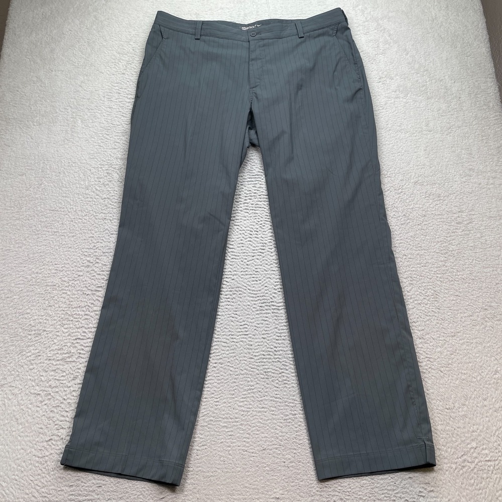 NIKE Golf Pants Mens 38x32 Gray Chino Tour Performance Dri Fit Straight